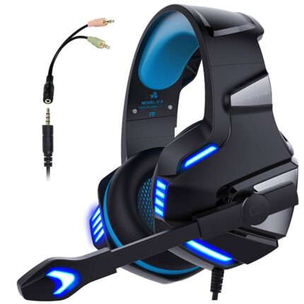 Micolindun Gaming Headset for Xbox One, PS4, PC, Over Ear Gaming Headphones with Noise Cancelling Mic