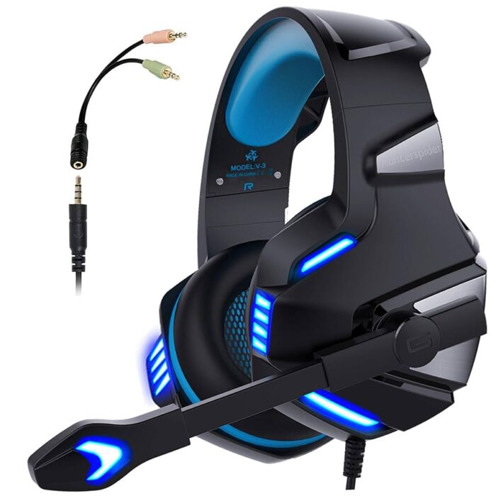 Micolindun Gaming Headset for Xbox One, PS4, PC, Over Ear Gaming Headphones with Noise Cancelling Mic
